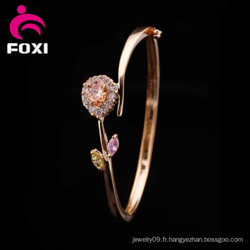 Heart Flower Design Fashion Charm Bracelet à bijoux en cuivre